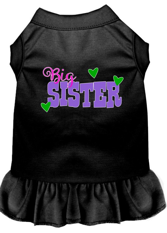 Big Sister Screen Print Dog Dress Black XL